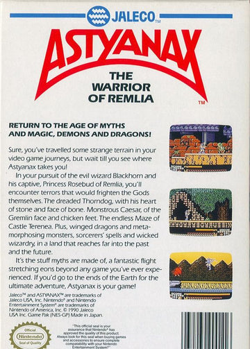 
Astyanax | NES | back cover | Data by MobyGames.com