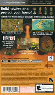 PixelJunk Monsters: Deluxe | PSP | back cover | region=North America | source-country=United States | zypher-v2 | moby-bd88c016a9ae | Data by MobyGames.com