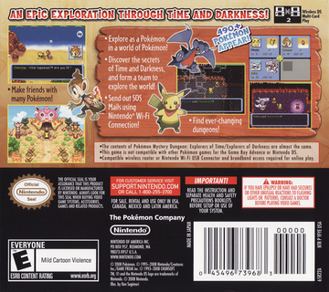 
Pokémon Mystery Dungeon: Explorers of Darkness | Nintendo DS | back cover | Data by MobyGames.com