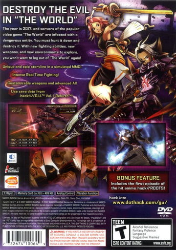 .hack//G.U. Vol. 2//Reminisce | PlayStation 2 | back cover | region=North America | source-country=United States | zypher-v2 | moby-6032109d788d | Data by MobyGames.com