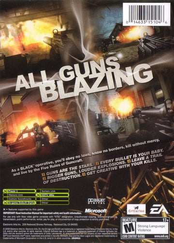 Black | Xbox | back cover | region=North America | source-country=United States | zypher-v2 | moby-4bc3f5b1938c | Data by MobyGames.com