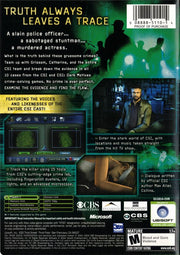 
CSI: Crime Scene Investigation | Xbox | back cover | Data by MobyGames.com