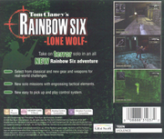 Tom Clancy's Rainbow Six: Lone Wolf | PlayStation | back cover | region=North America | source-country=United States | zypher-v2 | moby-13d19f39151a | Data by MobyGames.com