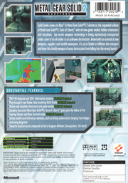 Metal Gear Solid 2: Substance | Xbox | back cover | region=North America | source-country=Canada,United States | zypher-v2 | moby-e13cb0bb39a9 | Data by MobyGames.com