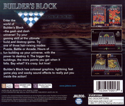 
Builder's Block | PlayStation | back cover | Data by MobyGames.com