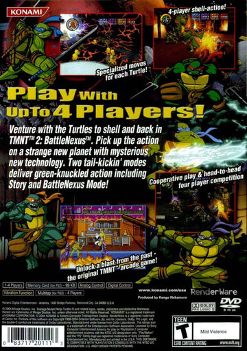 
Teenage Mutant Ninja Turtles 2: Battle Nexus | PlayStation 2 | back cover | Data by MobyGames.com