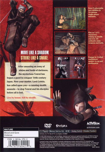 
Tenchu: Wrath of Heaven | PlayStation 2 | back cover | Data by MobyGames.com