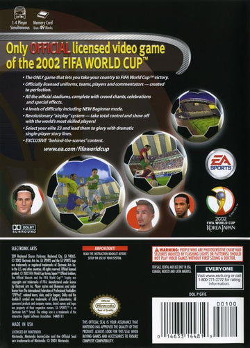 
2002 FIFA World Cup | GameCube | back cover | Data by MobyGames.com