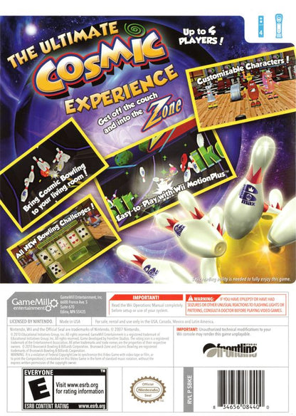 
Brunswick Zone Cosmic Bowling | Wii | back cover | Data by MobyGames.com