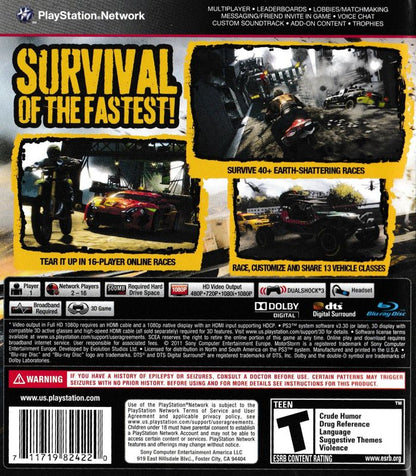 
MotorStorm: Apocalypse | PlayStation 3 | back cover | Data by MobyGames.com