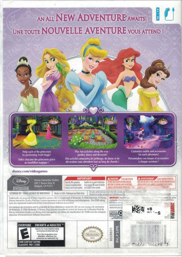 Disney Princess: My Fairytale Adventure | Wii | back cover | region=North America | source-country=Canada | zypher-v2 | moby-8f6e8428c5e8 | Data by MobyGames.com