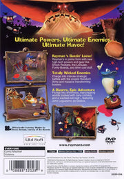 Rayman 3: Hoodlum Havoc | PlayStation 2 | back cover | region=North America | source-country=Canada,United States | zypher-v2 | moby-6e08c207a709 | Data by MobyGames.com