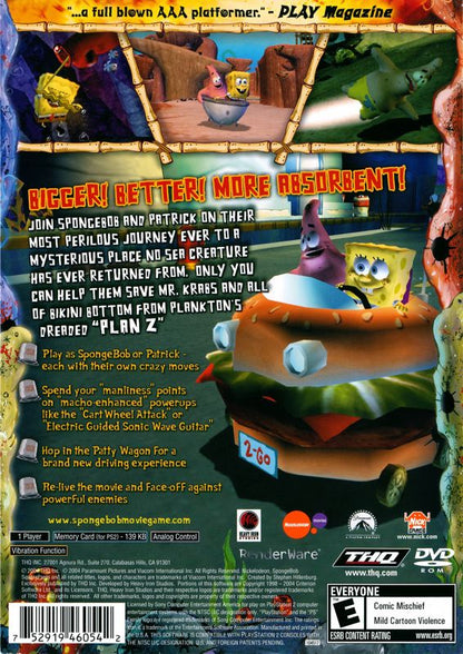 
The SpongeBob SquarePants Movie | PlayStation 2 | back cover | Region: North America | source-country=United States | Data by MobyGames.com