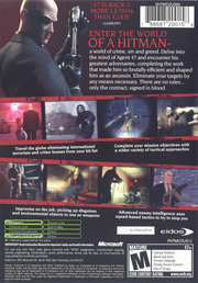 
Hitman: Contracts | Xbox | back cover | Data by MobyGames.com