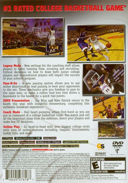 
ESPN College Hoops 2K5 | PlayStation 2 | back cover | Data by MobyGames.com
