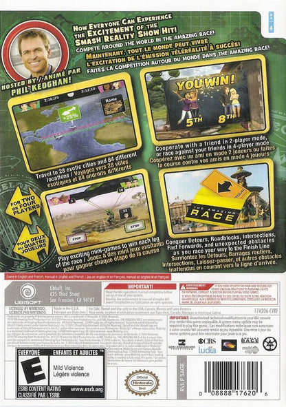 The Amazing Race | Wii | back cover | region=North America | source-country=Canada | zypher-v2 | moby-6c32e1115e95 | Data by MobyGames.com