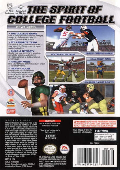 NCAA Football 2003 | GameCube | back cover | region=North America | source-country=United States | zypher-v2 | moby-af6850343c4f | Data by MobyGames.com