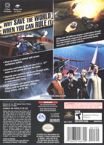 
GoldenEye: Rogue Agent | GameCube | back cover | Data by MobyGames.com