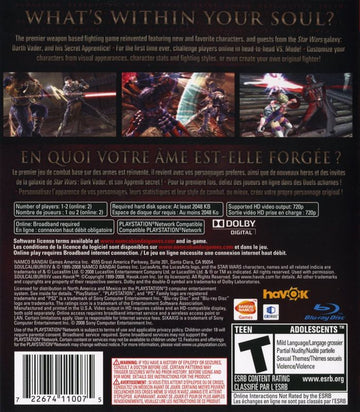 SoulCalibur IV | PlayStation 3 | back cover | region=North America | source-country=United States | zypher-v2 | moby-52041a77e3de | Data by MobyGames.com