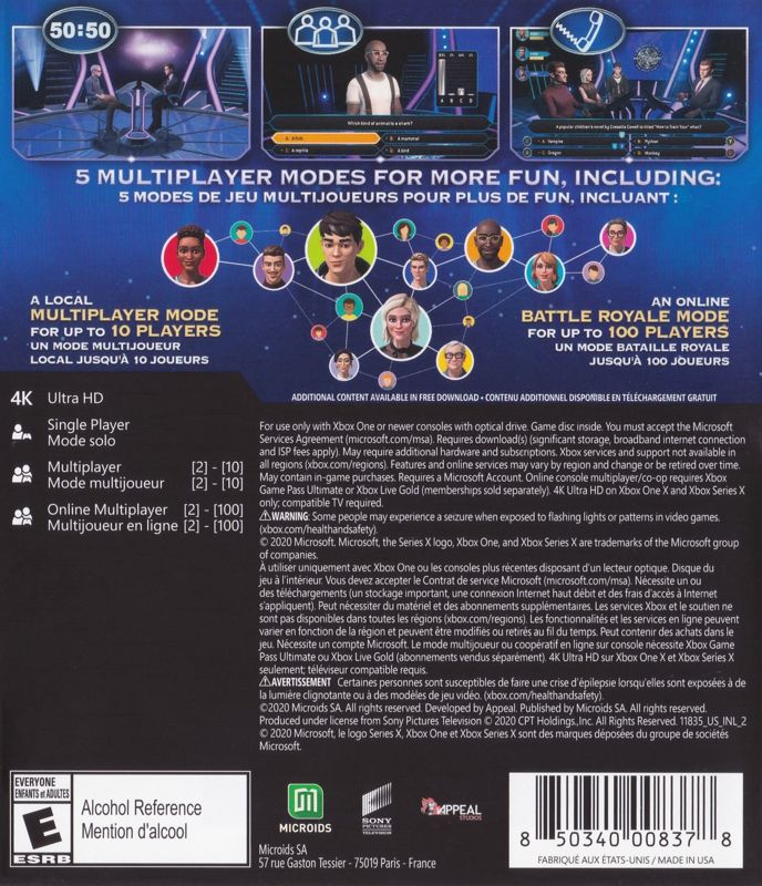 
Who Wants to Be a Millionaire | Xbox Series | back cover | Data by MobyGames.com