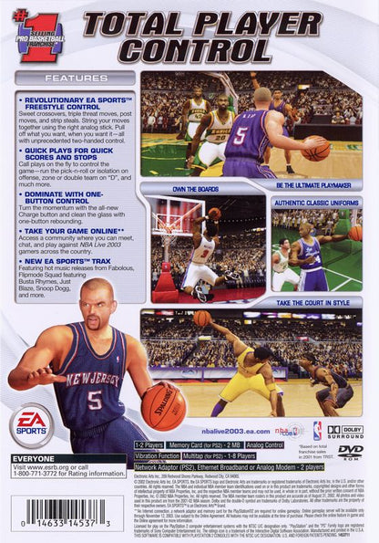 
NBA Live 2003 | PlayStation 2 | back cover | Data by MobyGames.com