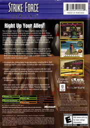 
Strike Force Bowling | Xbox | back cover | Data by MobyGames.com