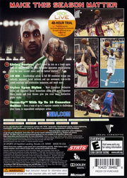 NBA 2K9 | Xbox 360 | back cover | region=North America | source-country=United States | zypher-v2 | moby-68964c029d07 | Data by MobyGames.com