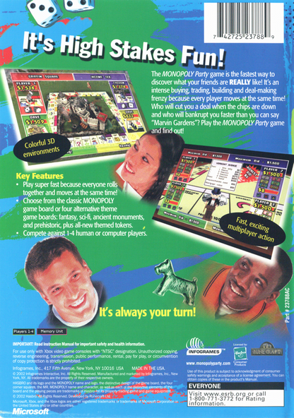 
Monopoly Party | Xbox | back cover | Data by MobyGames.com