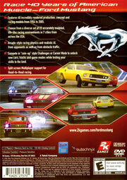 Ford Mustang: The Legend Lives | PlayStation 2 | back cover | region=North America | source-country=Canada,United States | zypher-v2 | moby-5541a704974f | Data by MobyGames.com