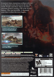 
The Last Remnant | Xbox 360 | back cover | Region: North America | source-country=United States | Data by MobyGames.com