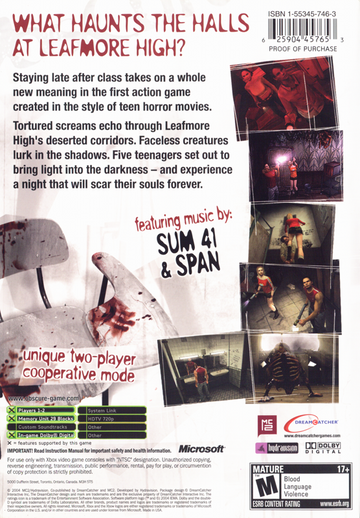 
ObsCure | Xbox | back cover | Data by MobyGames.com