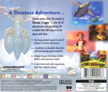 
Chrono Cross | PlayStation | back cover | Region: North America | source-country=United States | Data by MobyGames.com