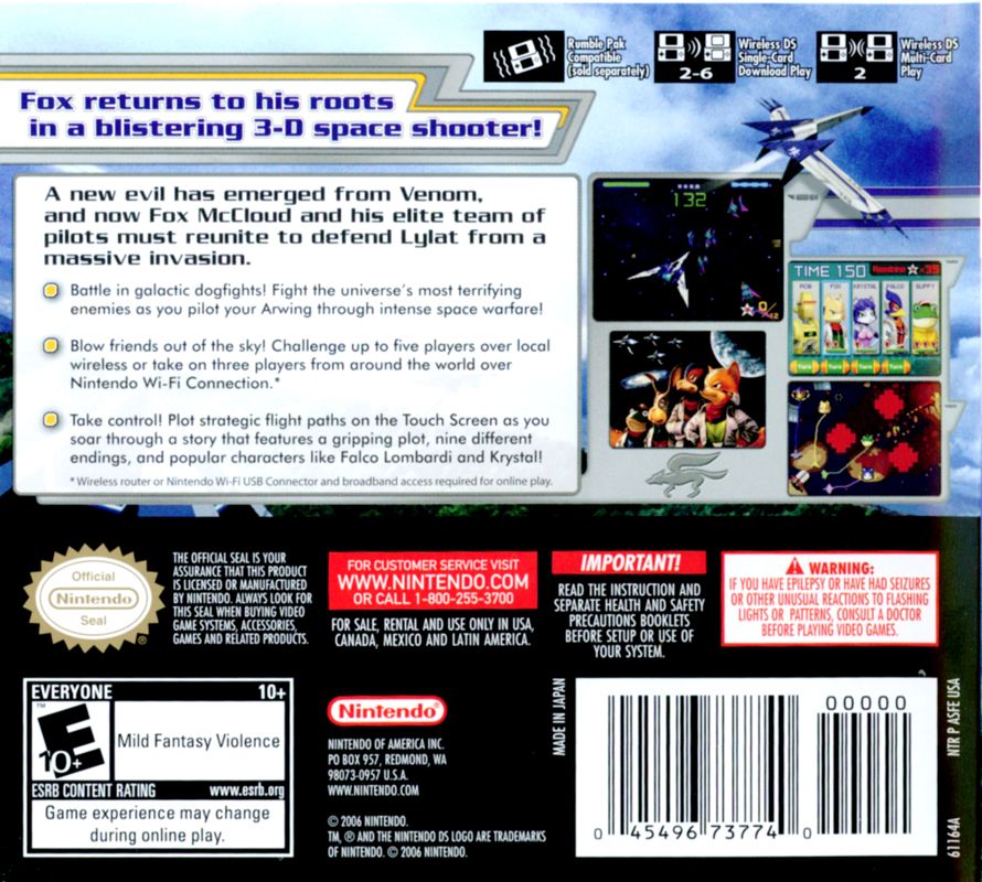
Star Fox Command | Nintendo DS | back cover | Data by MobyGames.com