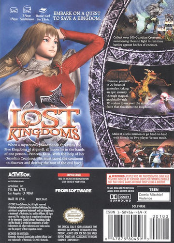 
Lost Kingdoms | GameCube | back cover | Data by MobyGames.com