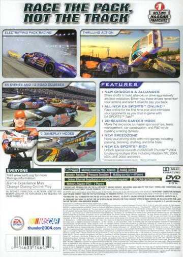 NASCAR Thunder 2004 | PlayStation 2 | back cover | region=North America | source-country=Canada,United States | zypher-v2 | moby-e93bed0a8ce0 | Data by MobyGames.com