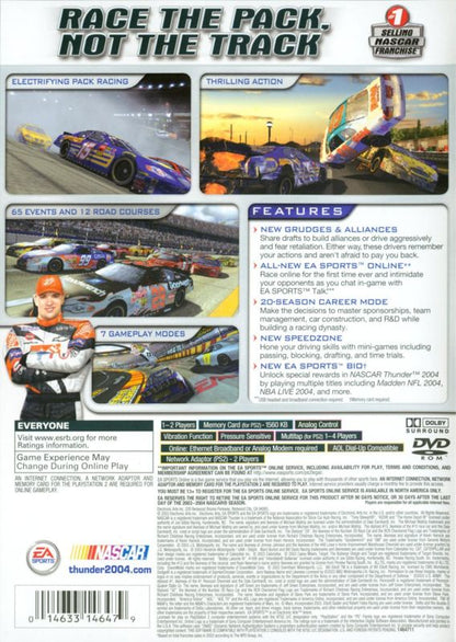 NASCAR Thunder 2004 | PlayStation 2 | back cover | region=North America | source-country=Canada,United States | zypher-v2 | moby-e93bed0a8ce0 | Data by MobyGames.com