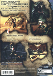 God of War | PlayStation 2 | back cover | region=North America | source-country=Canada,United States | zypher-v2 | moby-f94edf99febe | Data by MobyGames.com