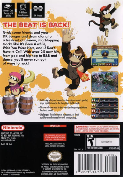 Donkey Konga 2 | GameCube | back cover | region=North America | source-country=United States | zypher-v2 | moby-b974102d1580 | Data by MobyGames.com