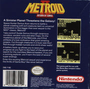 
Metroid II: Return of Samus | Game Boy | back cover | Data by MobyGames.com