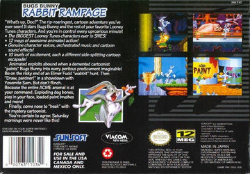 
Bugs Bunny Rabbit Rampage | SNES | back cover | Data by MobyGames.com