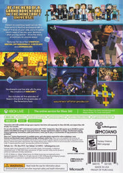 Minecraft: Story Mode - The Complete Adventure | Xbox 360 | back cover | region=North America | source-country=United States | zypher-v2 | moby-969f09c1d810 | Data by MobyGames.com