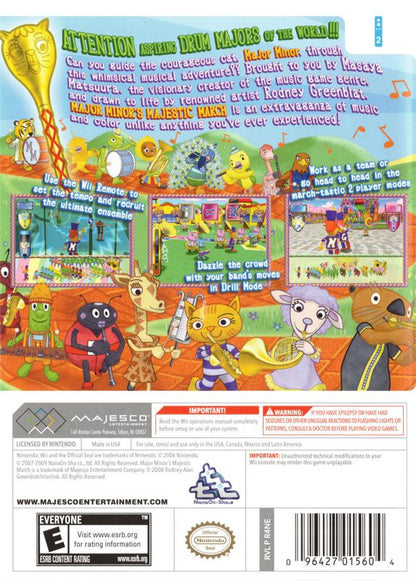 
Major Minor's Majestic March | Wii | back cover | Data by MobyGames.com