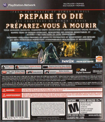 Dark Souls | PlayStation 3 | back cover | region=North America | source-country=Canada,United States | zypher-v2 | moby-63cb522aa259 | Data by MobyGames.com
