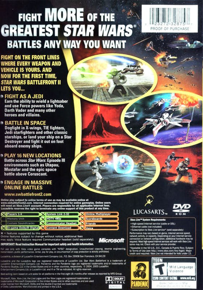 
Star Wars: Battlefront II | Xbox | back cover | Data by MobyGames.com