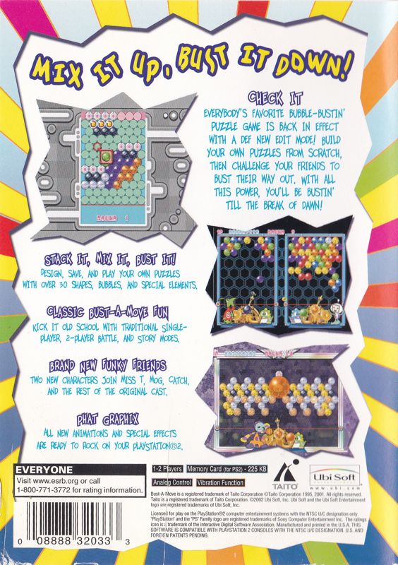 
Super Bust-A-Move 2 | PlayStation 2 | back cover | Data by MobyGames.com