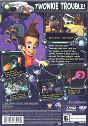
The Adventures of Jimmy Neutron: Boy Genius - Attack of the Twonkies | PlayStation 2 | back cover | Data by MobyGames.com