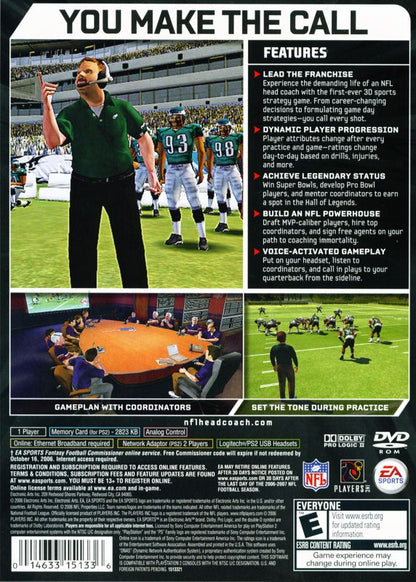 
NFL Head Coach | PlayStation 2 | back cover | Region: North America | source-country=United States | Data by MobyGames.com