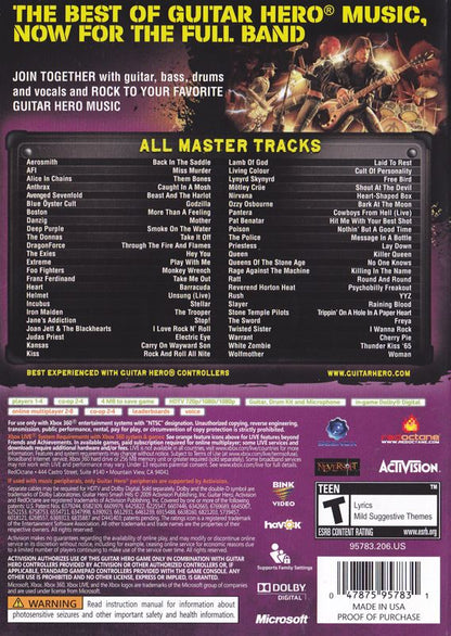 
Guitar Hero: Smash Hits | Xbox 360 | back cover | Region: North America | source-country=United States | Data by MobyGames.com