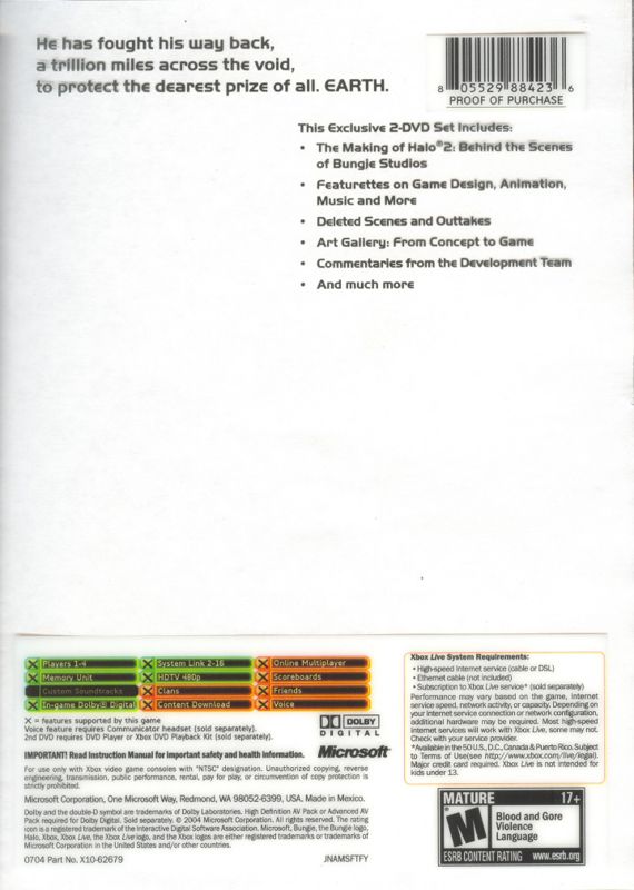 Halo 2 (Limited Collector's Edition) | Xbox | back cover | Data by MobyGames.com
