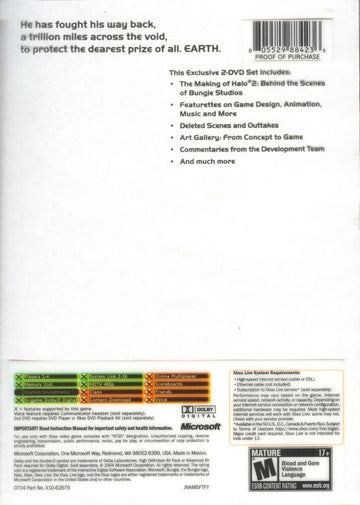 
Halo 2 (Limited Collector's Edition) | Xbox | back cover | Data by MobyGames.com